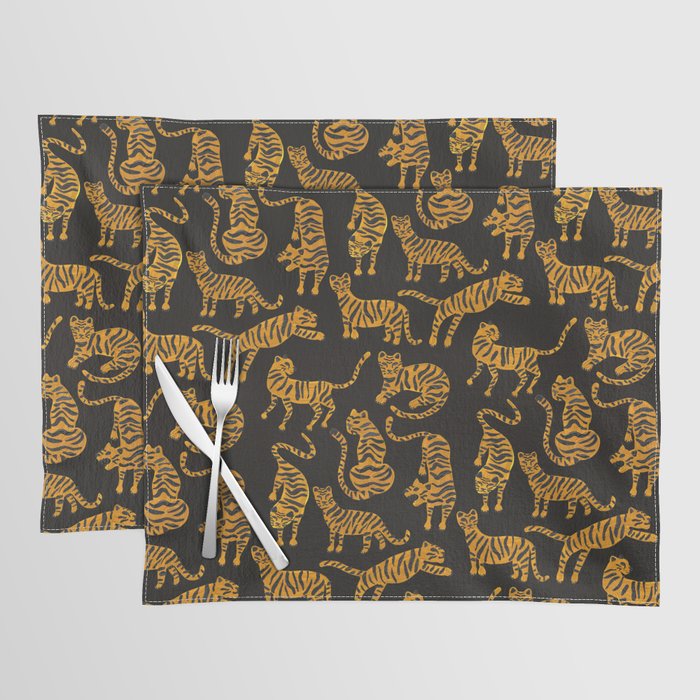 Tiger Collection - Black & Orange Placemat Gallery Image 1