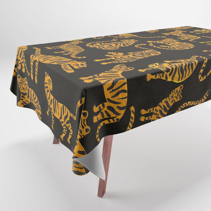 Tiger Collection - Black & Orange Tablecloth Gallery Image 1