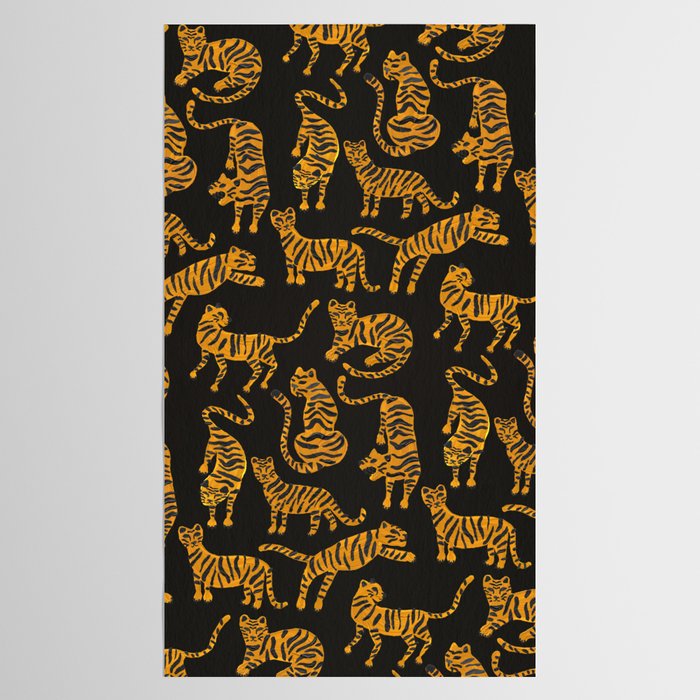 Tiger Collection - Black & Orange Tablecloth Gallery Image 2