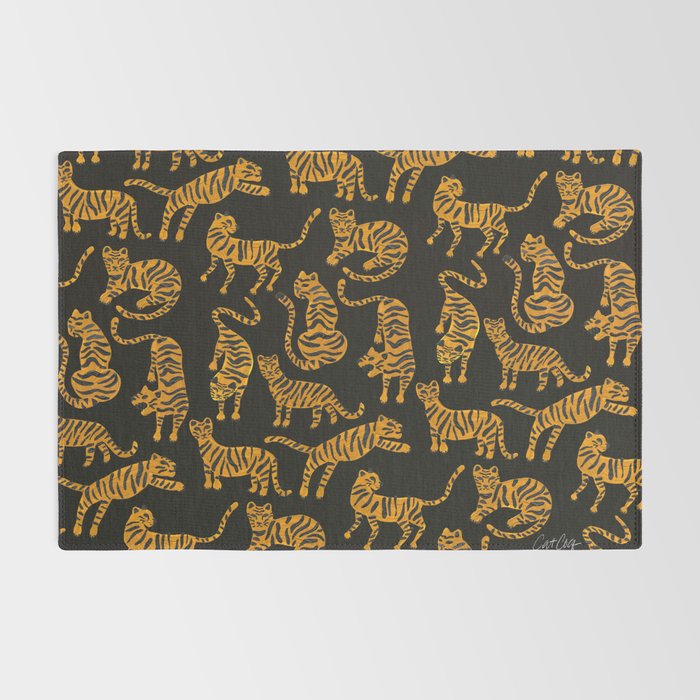 Tiger Collection - Black & Orange Rug Gallery Image 2