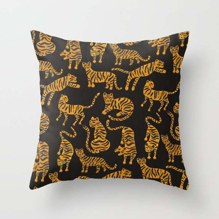 Tiger Collection - Black & Orange Throw Pillow Gallery Image 6
