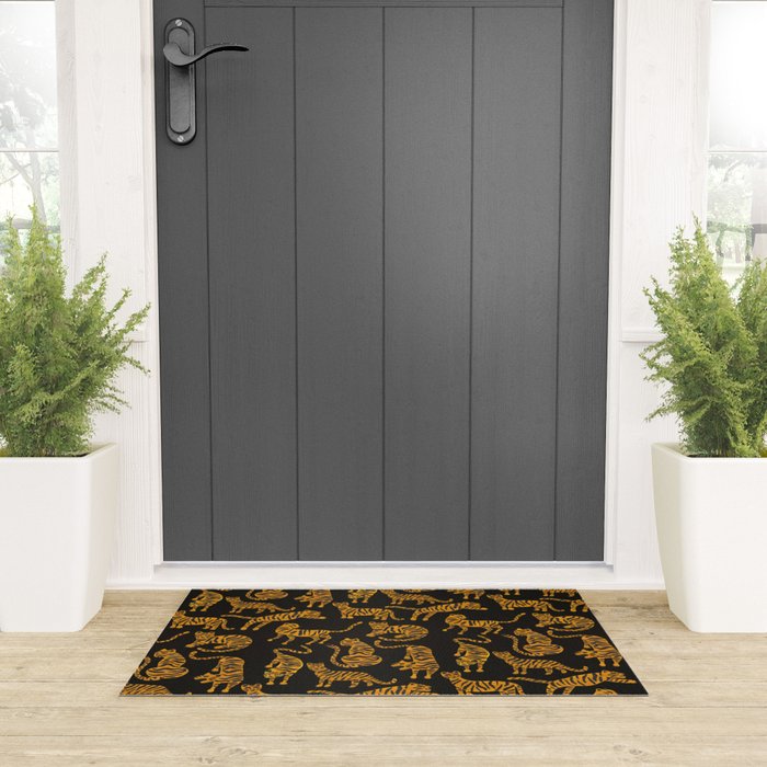 Tiger Collection - Black & Orange Welcome Mat Gallery Image 3