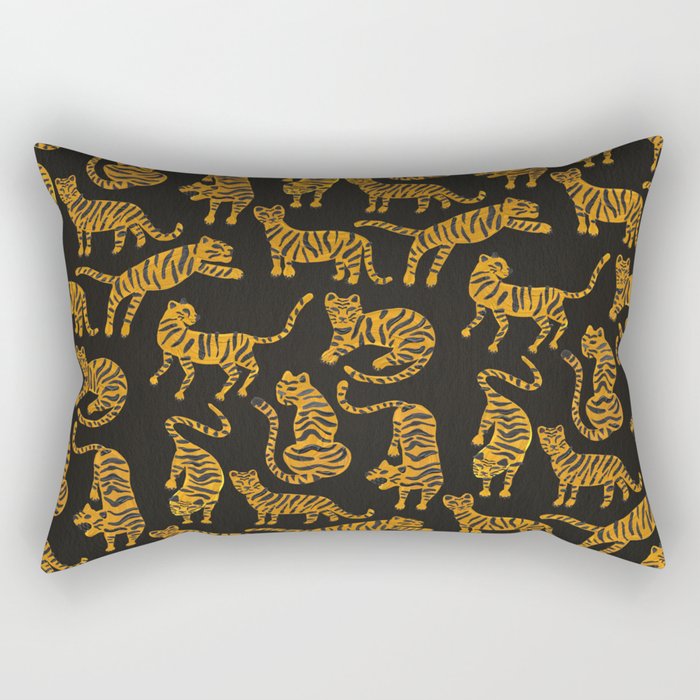 Tiger Collection - Black & Orange Rectangular Pillow Gallery Image 2