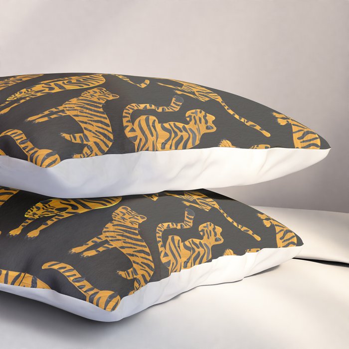 Tiger Collection - Black & Orange Pillow Sham Gallery Image 3