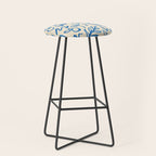 Blue organic watercolor nature art pattern Stool Gallery Image 1