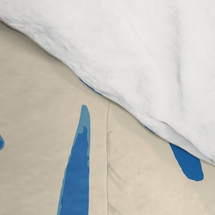 Blue organic watercolor nature art pattern Comforter Gallery Image 4