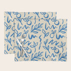 Blue organic watercolor nature art pattern Placemat Gallery Image 1