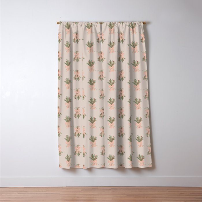 Holiday Bow-quet . Neutral Window Curtain Gallery Image 3