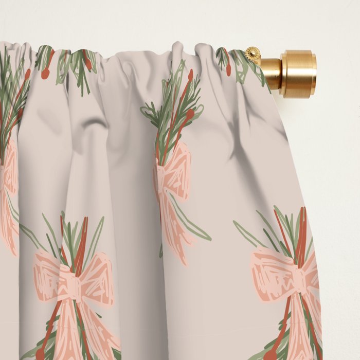 Holiday Bow-quet . Neutral Window Curtain Gallery Image 2