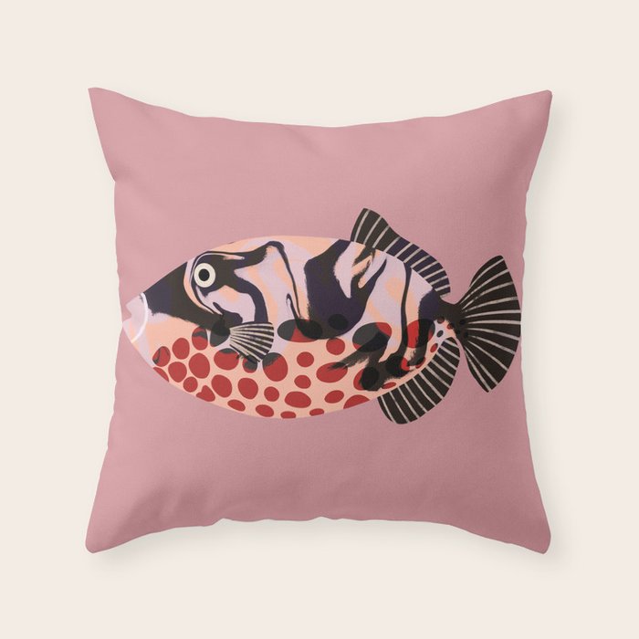Tropical Fish with Red Polka Dots Throw Pillow Gallery Image 6