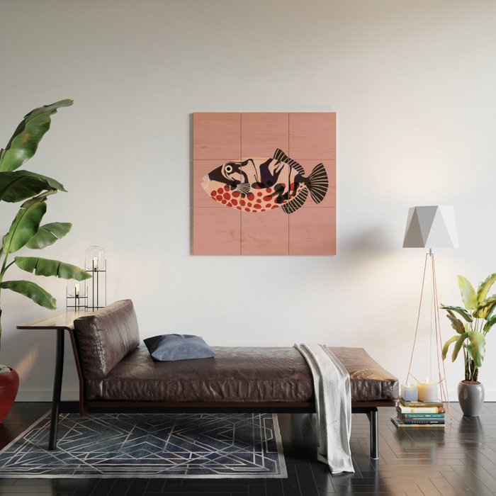 Tropical Fish with Red Polka Dots Wood Wall Art Gallery Image 2