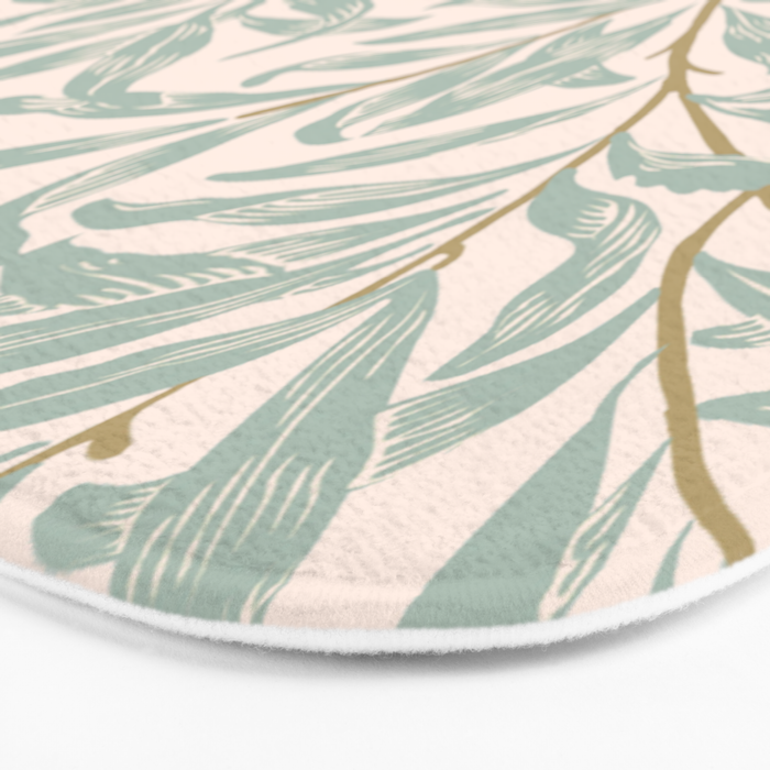 William Morris Willow Bough Pink Mint Bath Mat Gallery Image 3