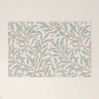 William Morris Willow Bough Pink Mint Welcome Mat Gallery Image 1