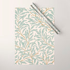 William Morris Willow Bough Pink Mint Wrapping Paper Gallery Image 1