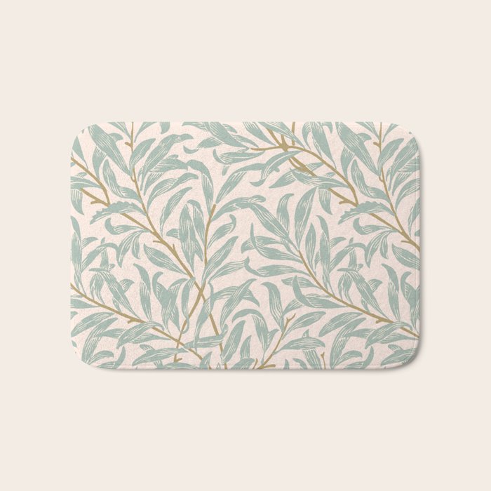 William Morris Willow Bough Pink Mint Bath Mat Gallery Image 1