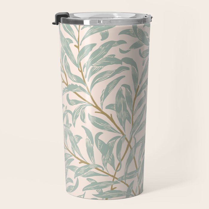 William Morris Willow Bough Pink Mint Travel Mug Gallery Image 3