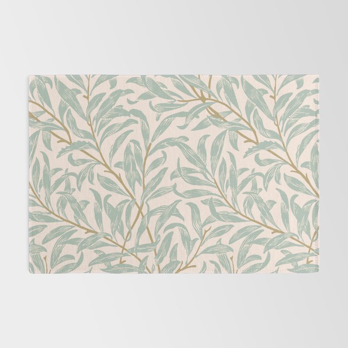 William Morris Willow Bough Pink Mint Rug Gallery Image 2