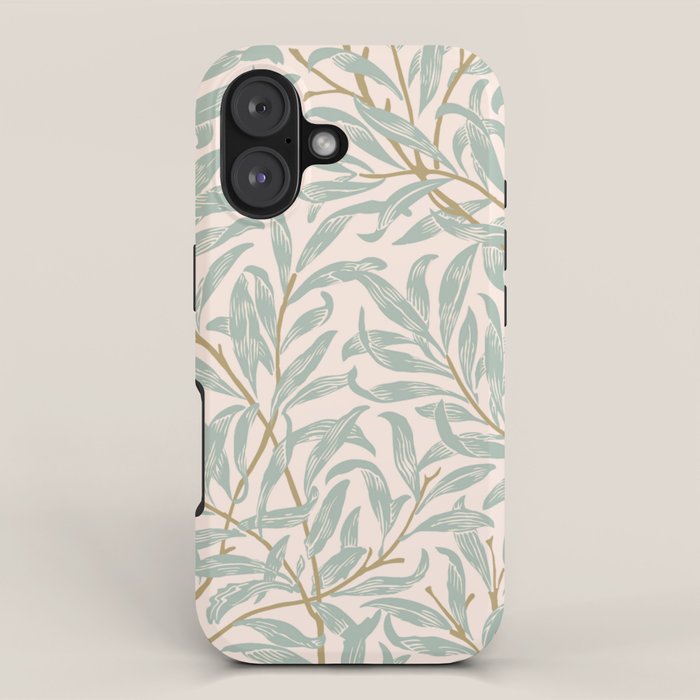 William Morris Willow Bough Pink Mint iPhone Case Gallery Image 1