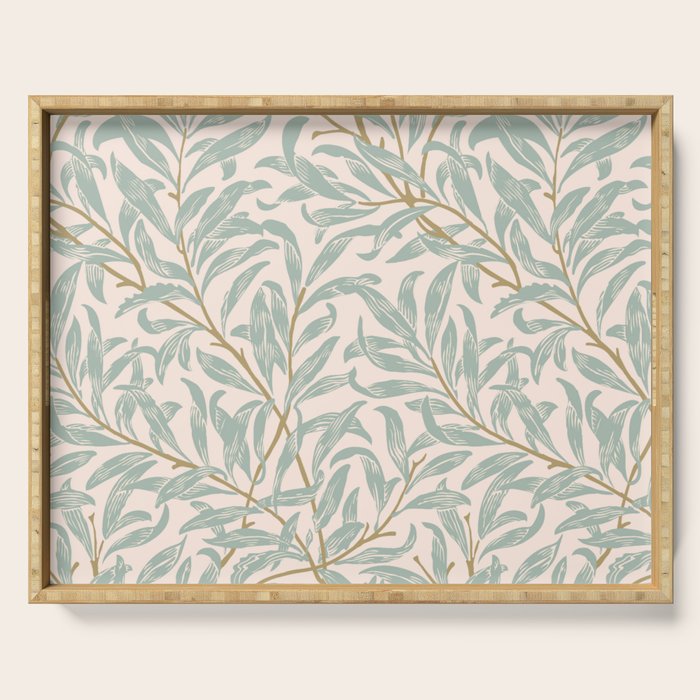 William Morris Willow Bough Pink Mint Serving Tray Gallery Image 1
