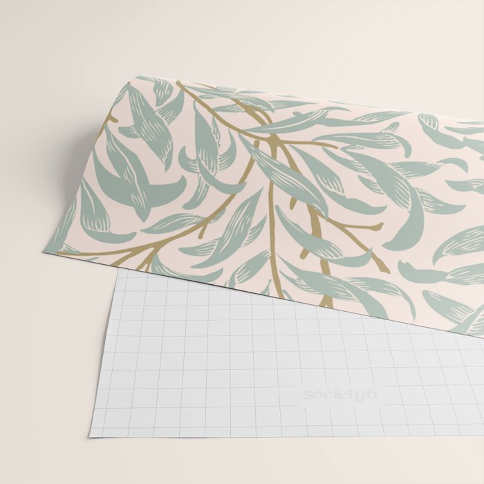 William Morris Willow Bough Pink Mint Wrapping Paper Gallery Image 2