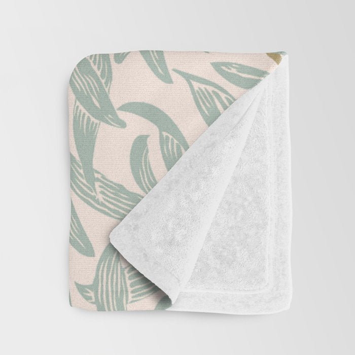 William Morris Willow Bough Pink Mint Throw Blanket Gallery Image 3