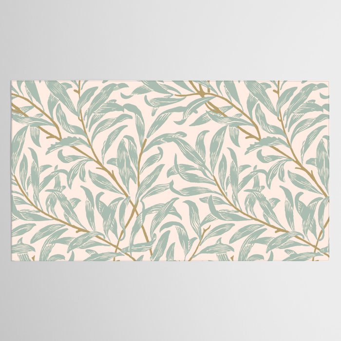 William Morris Willow Bough Pink Mint Tablecloth Gallery Image 2