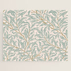 William Morris Willow Bough Pink Mint Jigsaw Puzzle Gallery Image 1