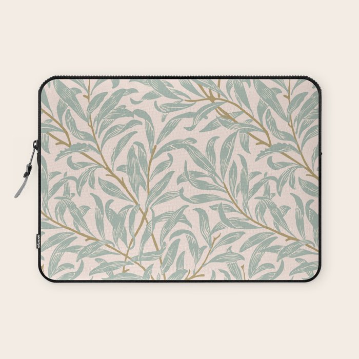 William Morris Willow Bough Pink Mint Laptop Sleeve Gallery Image 1
