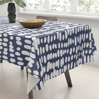 Spotted Preppy Dots Abstract in Navy Blue Tablecloth Gallery Image 3