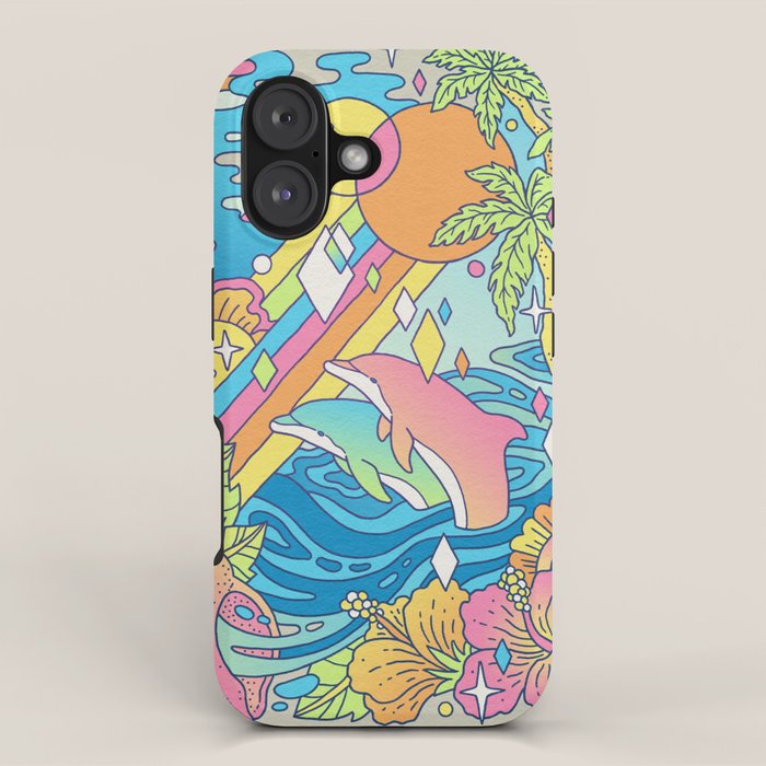 Paradise Visions | Tropical Neon Ocean Escape iPhone Case Gallery Image 1