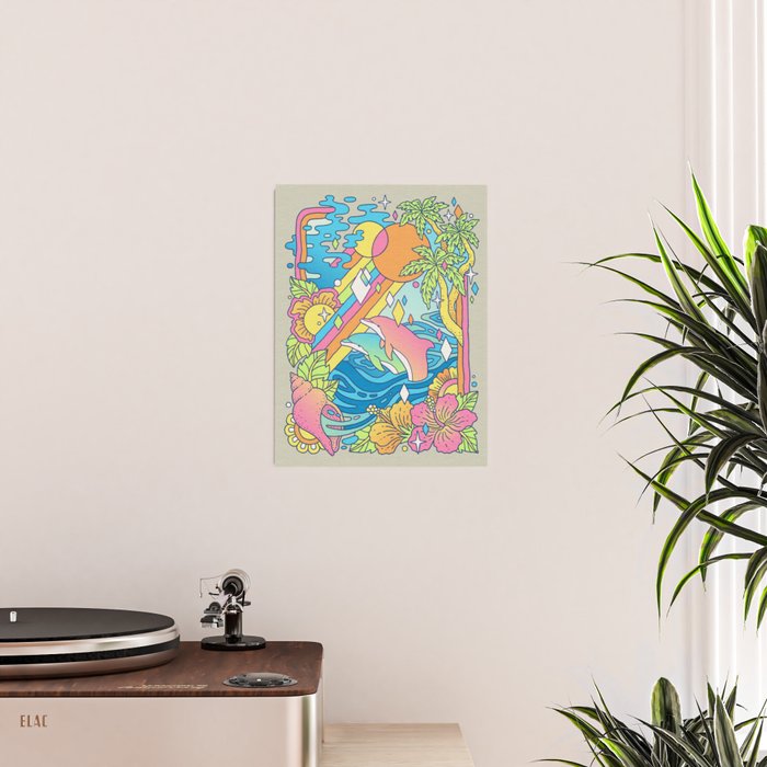 Paradise Visions | Tropical Neon Ocean Escape Poster Gallery Image 2