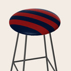 Navy Three Red Bars Stool Gallery Image 2