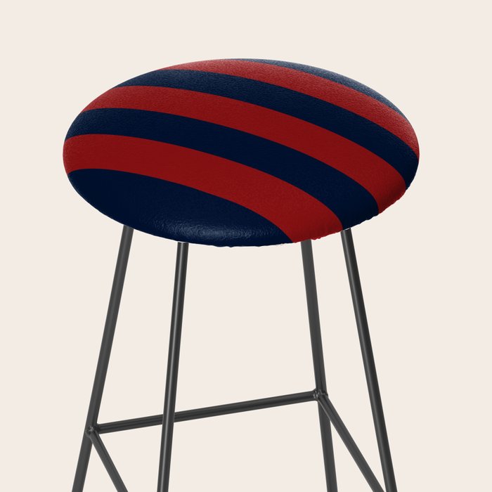 Navy Three Red Bars Stool Gallery Image 2