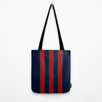 Navy Three Red Bars Tote Bag Gallery Image 2