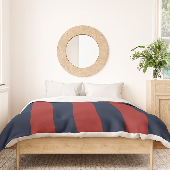 Navy Three Red Bars Duvet Cover Gallery Image 3