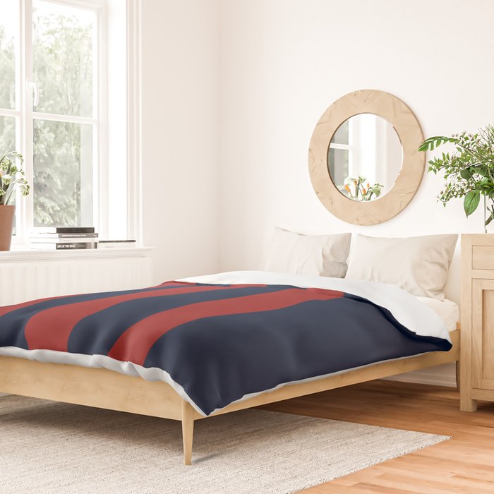 Navy Three Red Bars Duvet Cover Gallery Image 2