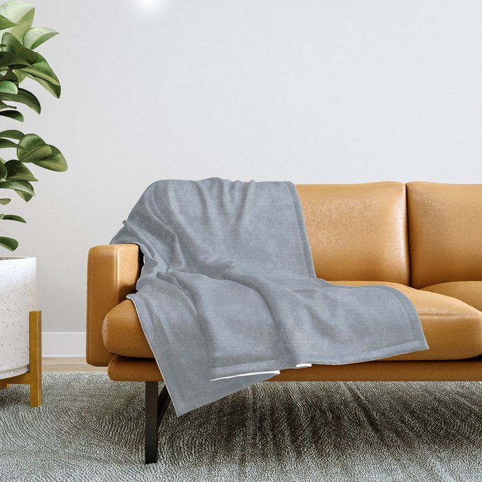 Cool Tone Grey III Solid Color Throw Blanket Gallery Image 1