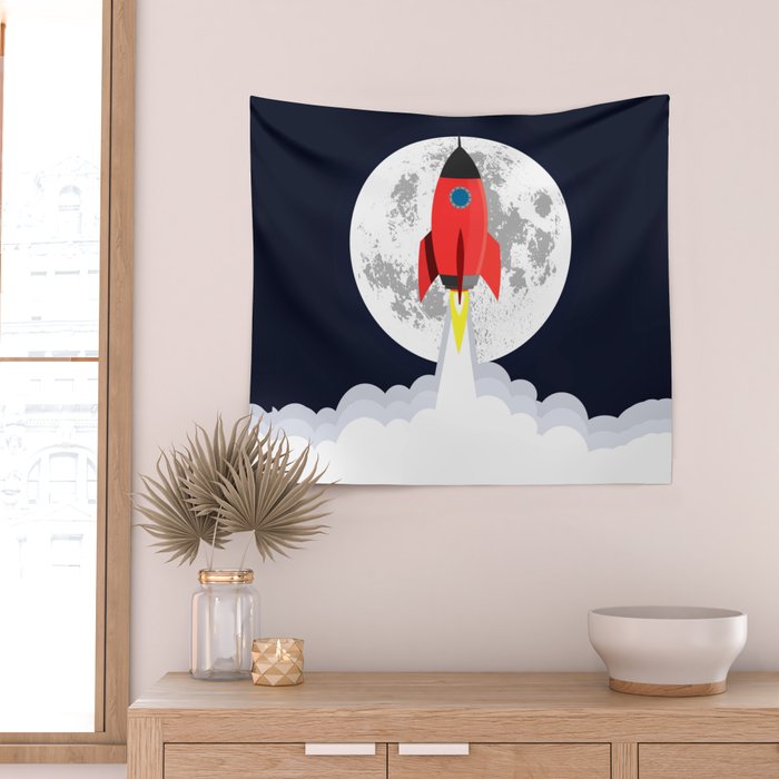 Rocket lift off Wall Tapestry Gallery Image 2