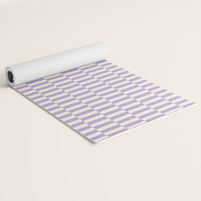 Retro vintage check: lavender and ice cream colours Yoga Mat Gallery Image 2