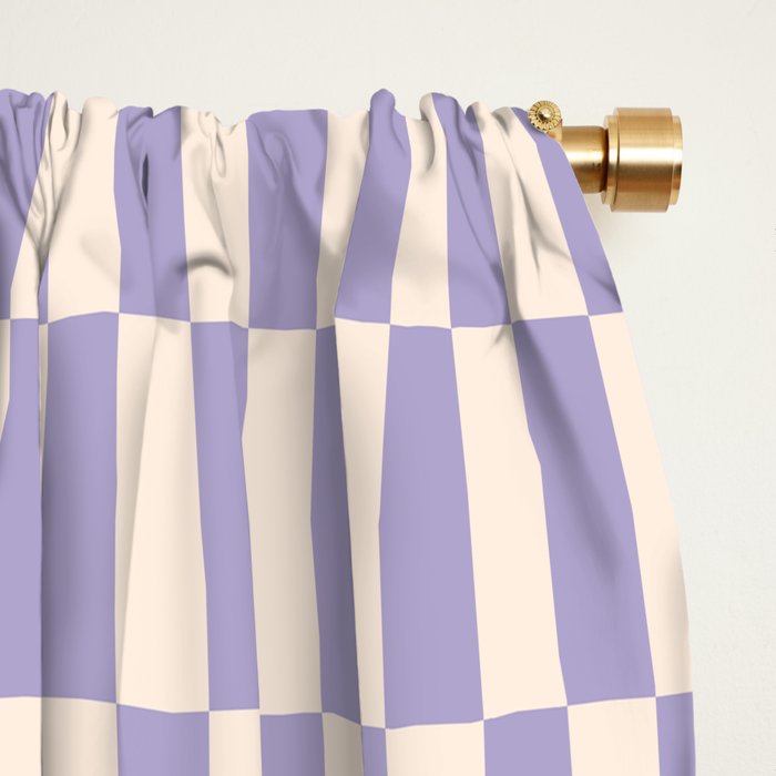 Retro vintage check: lavender and ice cream colours Window Curtain Gallery Image 2
