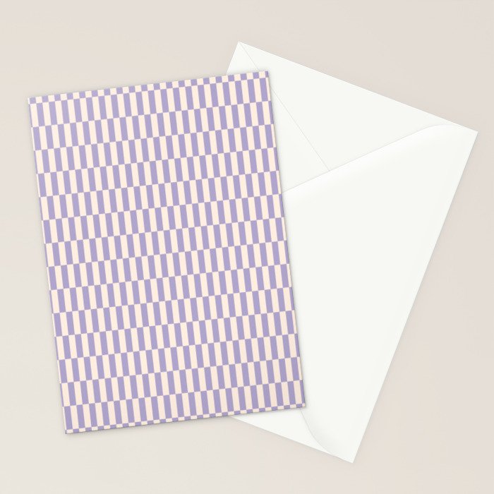 Retro vintage check: lavender and ice cream colours Stationery Card Gallery Image 2