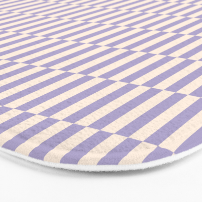 Retro vintage check: lavender and ice cream colours Bath Mat Gallery Image 3
