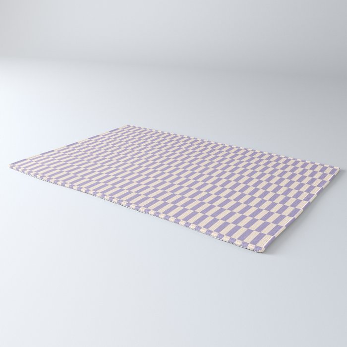 Retro vintage check: lavender and ice cream colours Rug Gallery Image 3