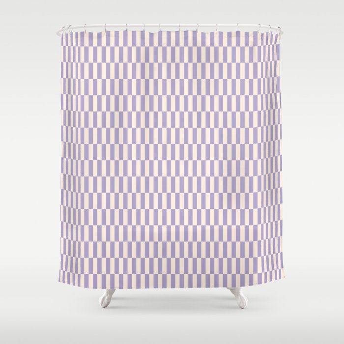 Retro vintage check: lavender and ice cream colours Shower Curtain Gallery Image 1