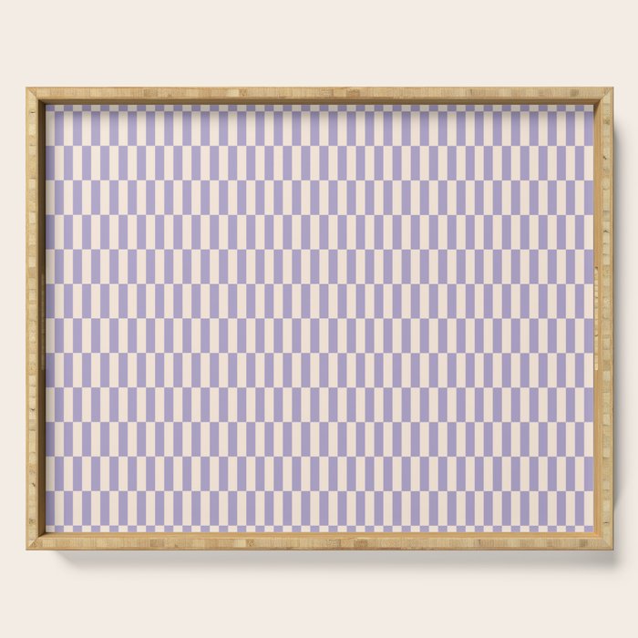 Retro vintage check: lavender and ice cream colours Serving Tray Gallery Image 1