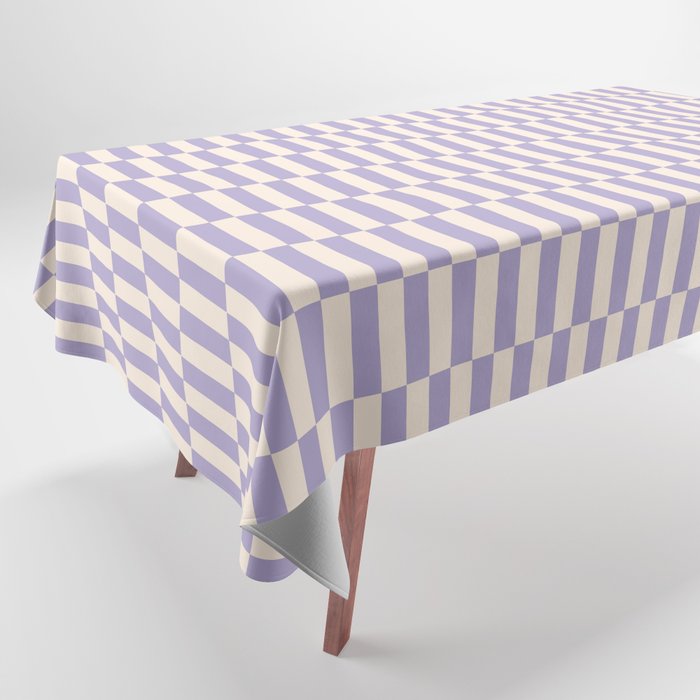 Retro vintage check: lavender and ice cream colours Tablecloth Gallery Image 1