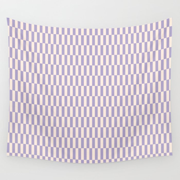 Retro vintage check: lavender and ice cream colours Wall Tapestry Gallery Image 1