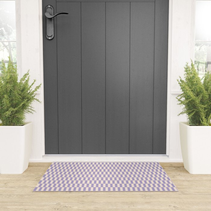 Retro vintage check: lavender and ice cream colours Welcome Mat Gallery Image 3