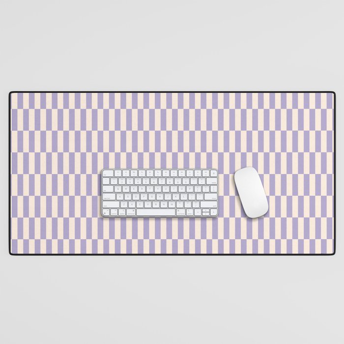Retro vintage check: lavender and ice cream colours Desk Mat Gallery Image 1