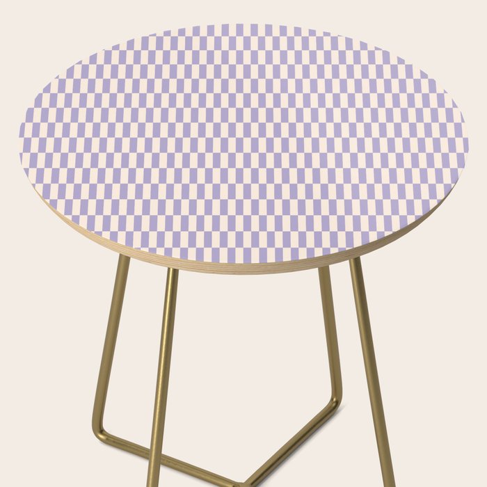Retro vintage check: lavender and ice cream colours Side Table Gallery Image 2